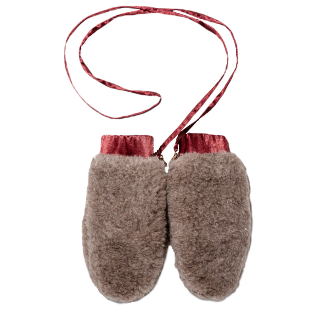 Adult Natural Wool Mittens / Gloves - Beige-0