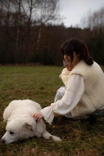 Woolen Woman's Vest - White-2