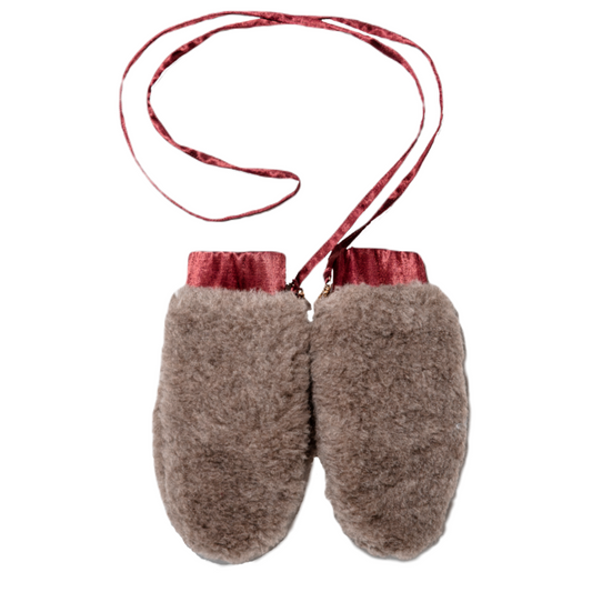 Adult Natural Wool Mittens / Gloves - Beige-0